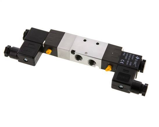 5/3 G1/4'' (G1/8'') Pressure Center Solenoid Valve 230V AC 1.5-8bar/21.0-112psi E.MC
