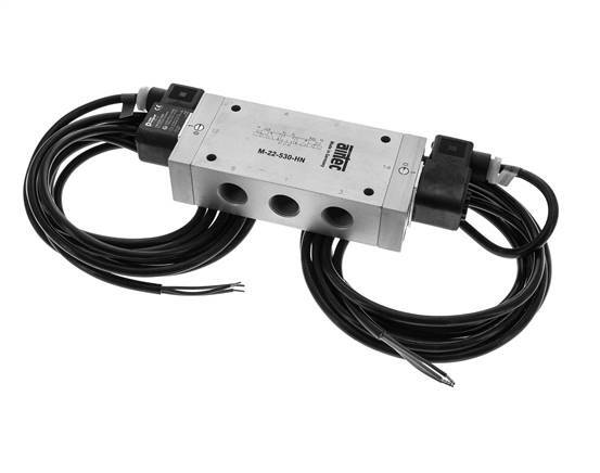 5/3 G1/2'' Center Closed Solenoid Valve 24V DC ATEX 3-10bar/42-140psi Airtec