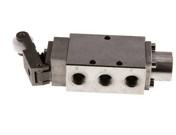 5/2 G1/4'' Roller Lever Valve Stainless Steel -0.95-12bar/-13.2-168psi