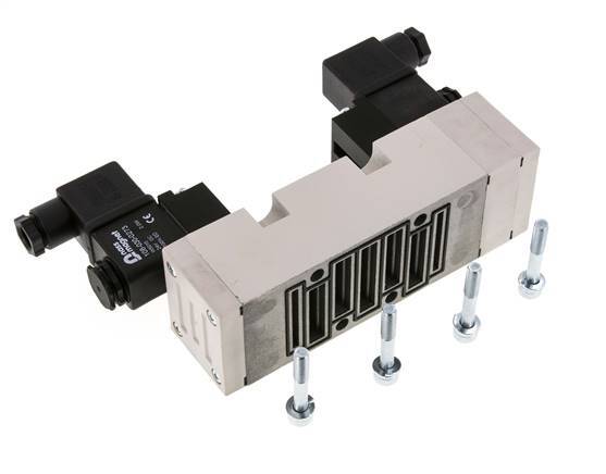 5/3 ISO 5599-2 Exhaust Center Solenoid Valve 24V DC 2-10bar/28-140psi YPC