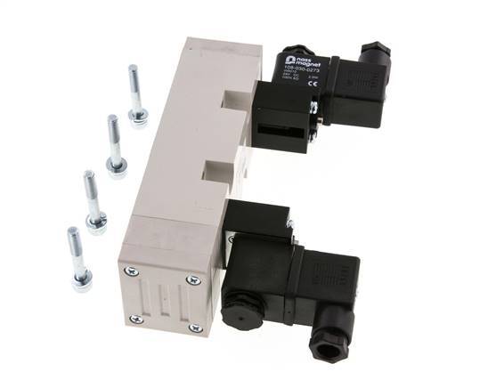 5/3 ISO 5599-2 Exhaust Center Solenoid Valve 24V DC 2-10bar/28-140psi YPC