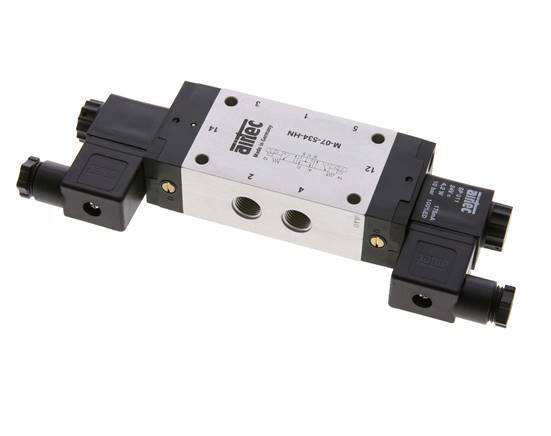 5/3 G1/4'' Pressure Center Solenoid Valve 230V AC 3-8bar/42-112psi Airtec