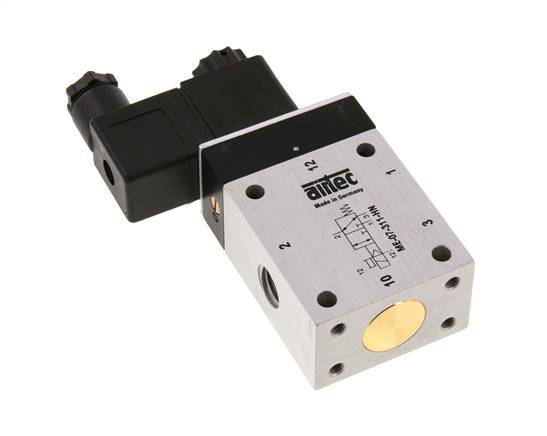3/2 G1/4'' (G1/8'') Solenoid Valve External Pilot 24V DC 0-10bar/0-140psi Airtec