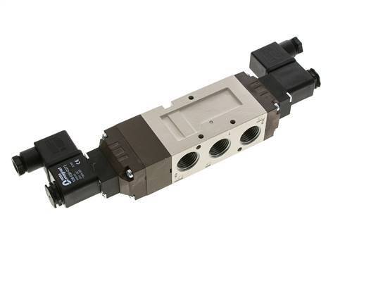 5/3 G1/2'' Exhaust Center Solenoid Valve 24V DC 2-10bar/28-140psi YPC