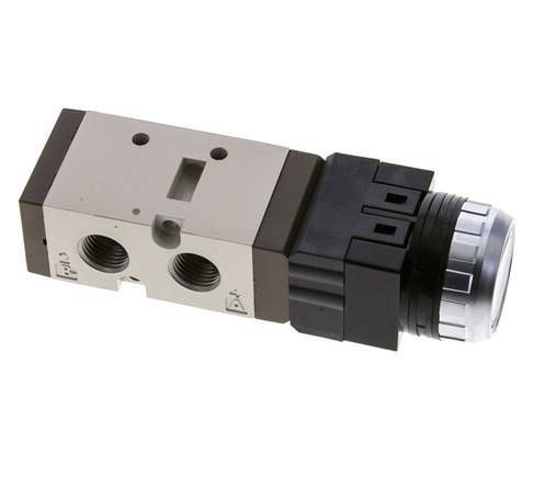 5/2 G1/4'' (G1/8'') Push Button Valve Black 0-8bar/0-112psi YPC