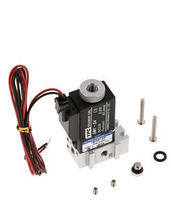 3/2 M5 NO Solenoid Valve 24V DC 0-8bar/0-112psi 2-pin Plug YPC