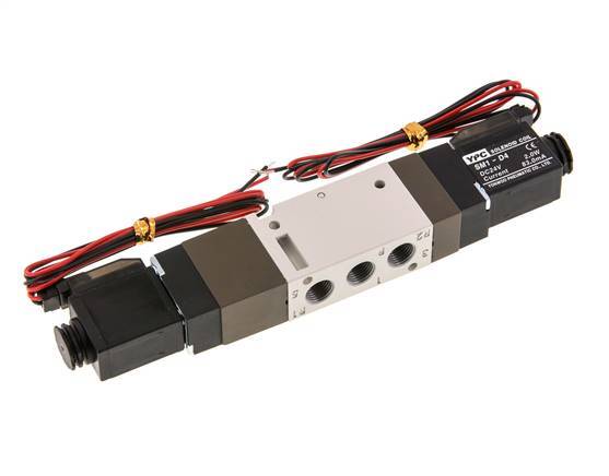 5/3 G1/8'' Exhaust Center Solenoid Valve 24V DC 2-10bar/28-140psi 2-pin Plug YPC