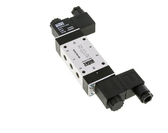 5/3 G1/8'' Center Closed Solenoid Valve 12V DC 3-8bar/42-112psi Airtec