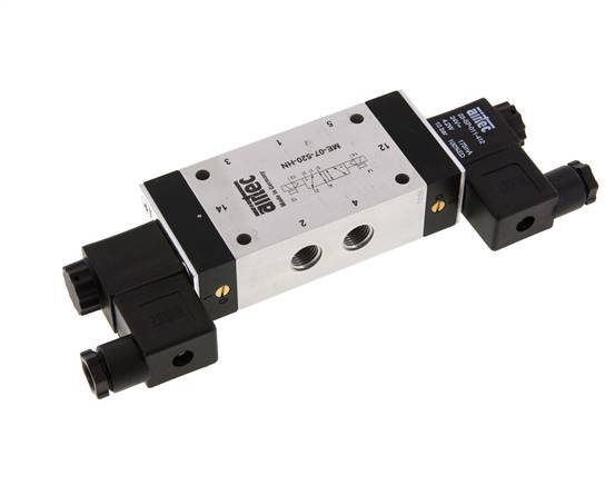 5/2 G1/4'' (G1/8'') Bistable Solenoid Valve External Pilot 24V DC 0-10bar/0-140psi Airtec