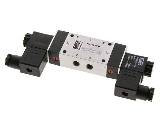 5/3 G1/8'' Exhaust Center Solenoid Valve 24V DC 3-8bar/42-112psi Airtec