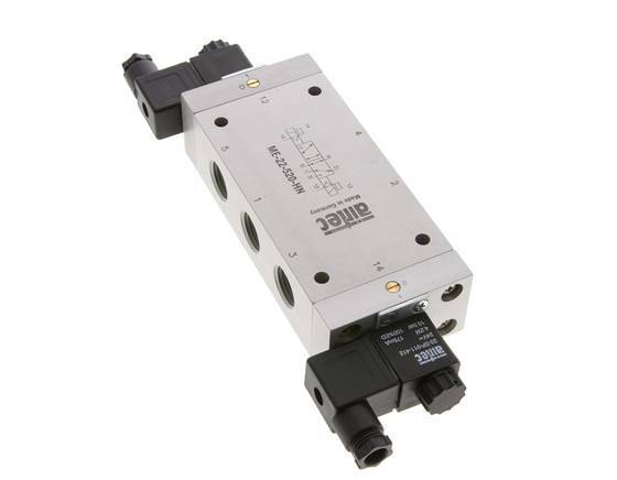 5/2 G1/2'' (G1/8'') Bistable Solenoid Valve External Pilot 230V AC 0-10bar/0-140psi Airtec