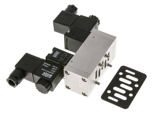 5/3 ISO 5599-1 Exhaust Center Solenoid Valve 230V AC 3-10bar/42-140psi Airtec