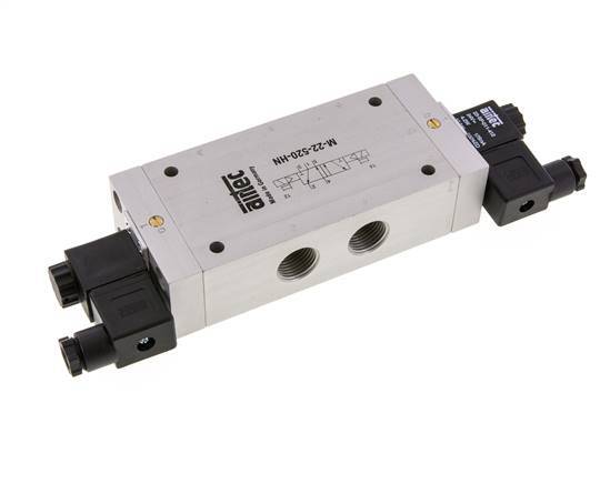 5/2 G1/2'' Bistable Solenoid Valve 230V AC 1-10bar/14-140psi Airtec