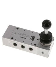 5/3 G1/8'' Center Closed Hand Lever Valve Detent 0-10bar/0-140psi Airtec