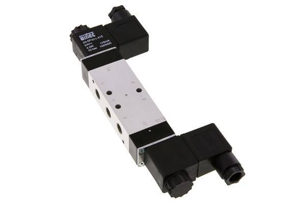 5/3 G1/8'' Center Closed Solenoid Valve 12V DC 3-10bar/42-140psi Airtec