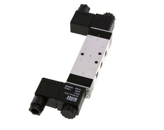 5/3 G1/8'' Center Closed Solenoid Valve 12V DC 3-10bar/42-140psi Airtec