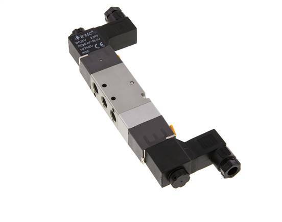 5/3 G1/8'' Exhaust Center Solenoid Valve 230V AC 1.5-8bar/21.0-112psi E.MC