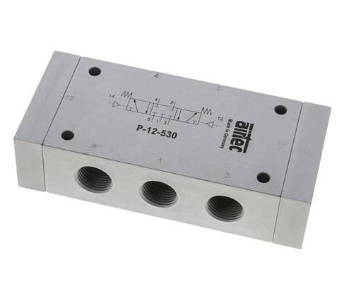 5/3 G1/2'' Center Closed Air Pilot Valve 0-10bar/0-140psi Airtec