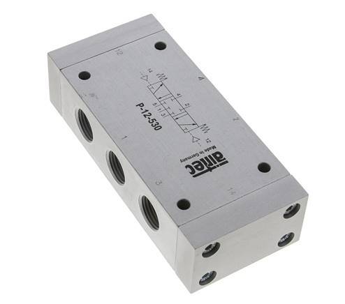 5/3 G1/2'' Center Closed Air Pilot Valve 0-10bar/0-140psi Airtec