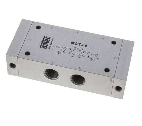 5/3 G1/2'' Center Closed Air Pilot Valve 0-10bar/0-140psi Airtec