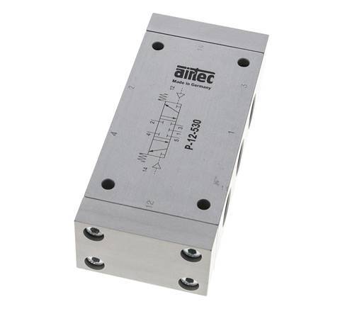 5/3 G1/2'' Center Closed Air Pilot Valve 0-10bar/0-140psi Airtec