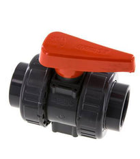 PVC 2-way Ball Valve True Union 40 mm Socket FKM