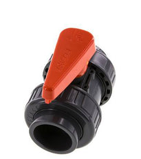 PVC 2-way Ball Valve True Union 40 mm Socket FKM