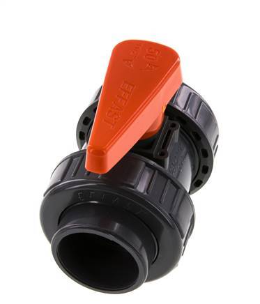 PVC 2-way Ball Valve True Union 50 mm Socket EPDM