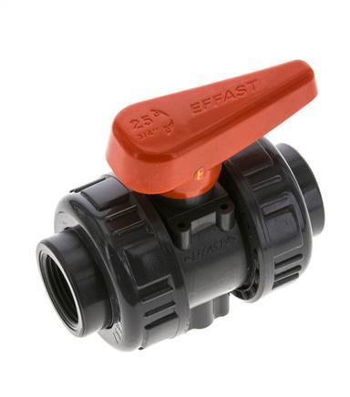 PVC 2-way Ball Valve True Union Rp 3/4'' EPDM