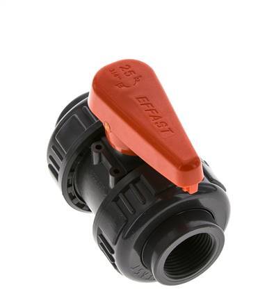 PVC 2-way Ball Valve True Union Rp 3/4'' EPDM