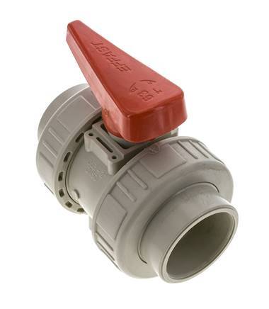 PP-H 2-way Ball Valve True Union 63 mm FKM