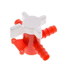 PE 3-way Ball Valve 10 mm Hose Barbs