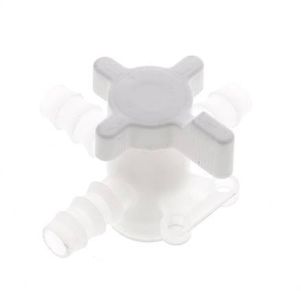 PVDF 3-way Ball Valve 3/8'' (9 mm) Hose Barbs