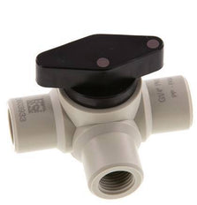 PP 3-way Ball Valve G 1/4'' FKM Vacuum