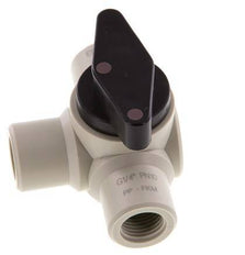 PP 3-way Ball Valve G 1/4'' FKM Vacuum