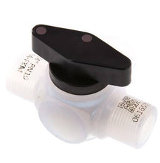 PFA 3-way Ball Valve G 1/4'' FKM Vacuum