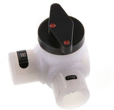 PFA 3-way Ball Valve G 1/2'' FKM Vacuum