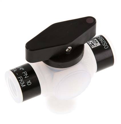 PFA 3-way Ball Valve G 1/4'' FKM Vacuum