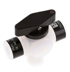 PFA 3-way Ball Valve G 1/4'' FKM Vacuum