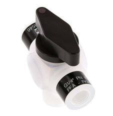 PFA 3-way Ball Valve G 1/4'' FKM Vacuum