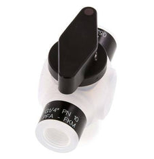 PFA 3-way Ball Valve G 1/4'' FKM Vacuum