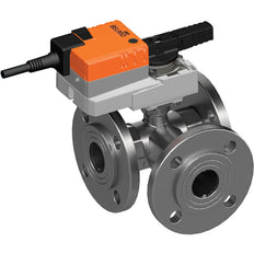 Belimo 3-Way Ball Valve DN32 Flange Kvs31 24VAC/DC 90s BACnet/Modbus 10Nm IP40 RJ12 R7040R-B3/NR24A-MOD-J6