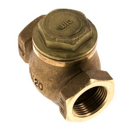 G 1'' Red Brass Lift Check Valve 20 bar (290 psi) Heavy Duty