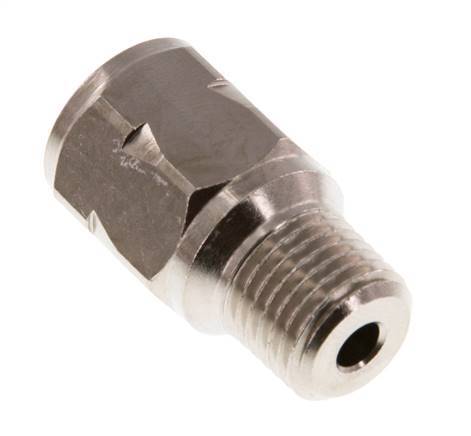 R/Rp 1/4'' M/F Mini Check Valve Nickel-Plated Brass 10 bar (145 psi) NBR With Spring