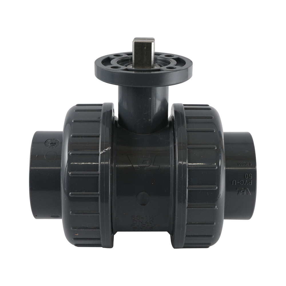 50mm 2-Way PVC Ball Valve ISO-Top Socket - 614 - VDL