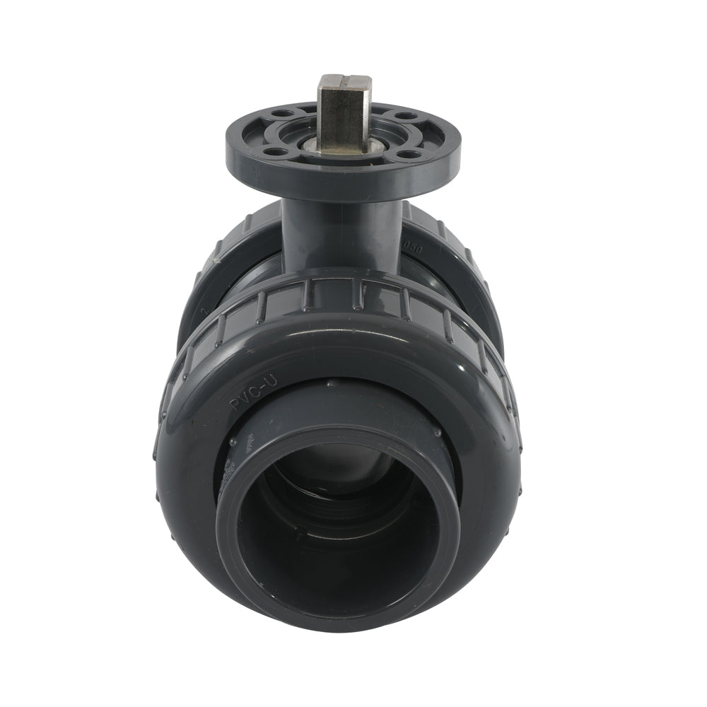 50mm 2-Way PVC Ball Valve ISO-Top Socket - 614 - VDL