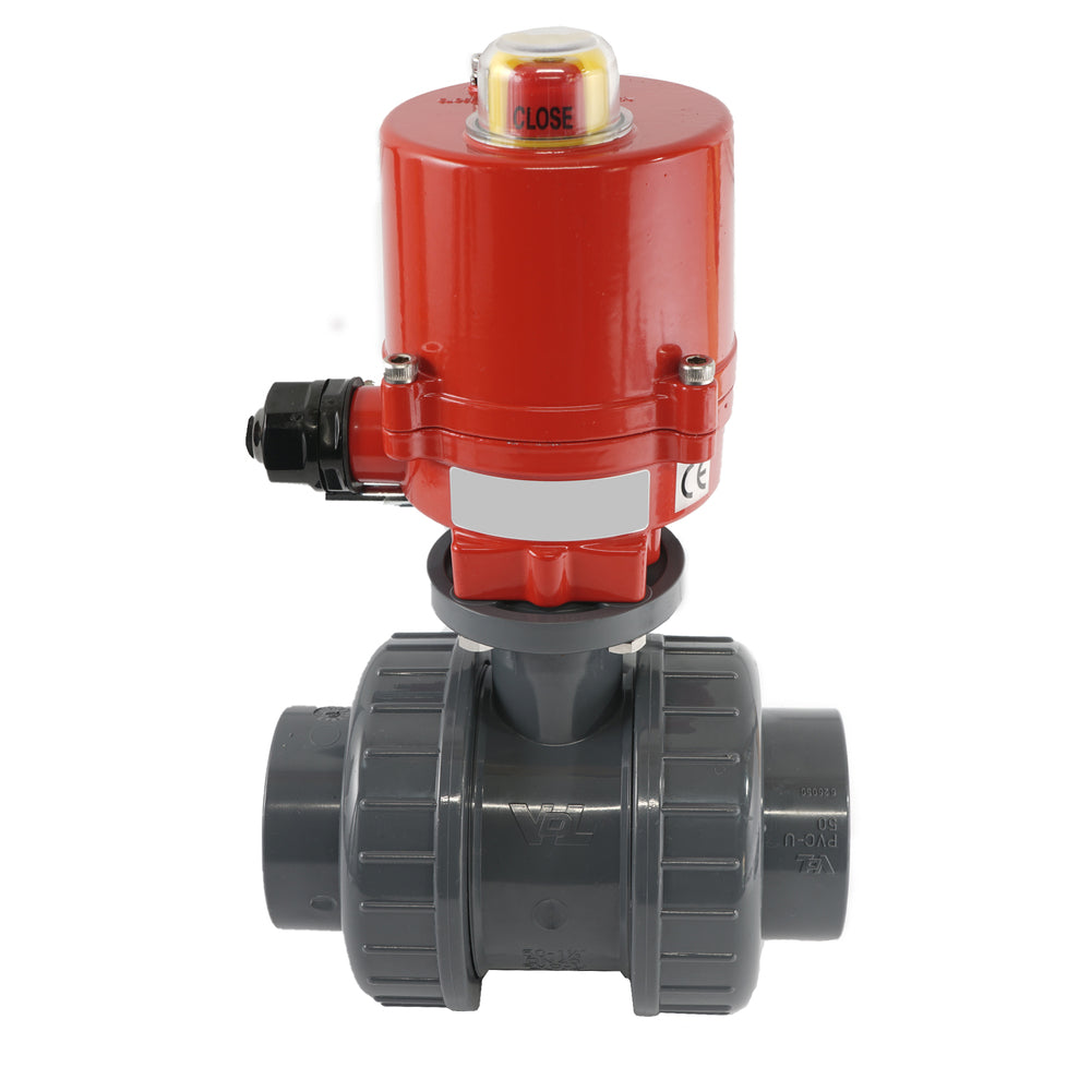 50mm 120V AC VDL 2-way PVC Electrical ball valve
