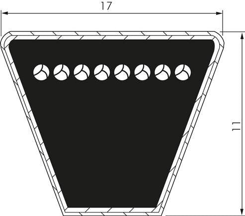 Classic Imperial V-belt B210 17x11 Li-5334mm Ld-5377mm DIN 2215