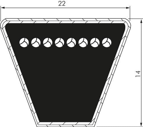 Classic Imperial V-belt C268 22x14 Li-6800mm Ld-6858mm DIN 2215